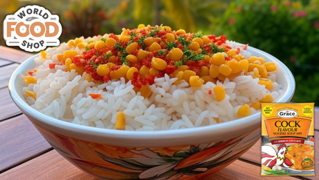 Flavourful Rice Bowl with Grace Cock Flavour Soup Mix