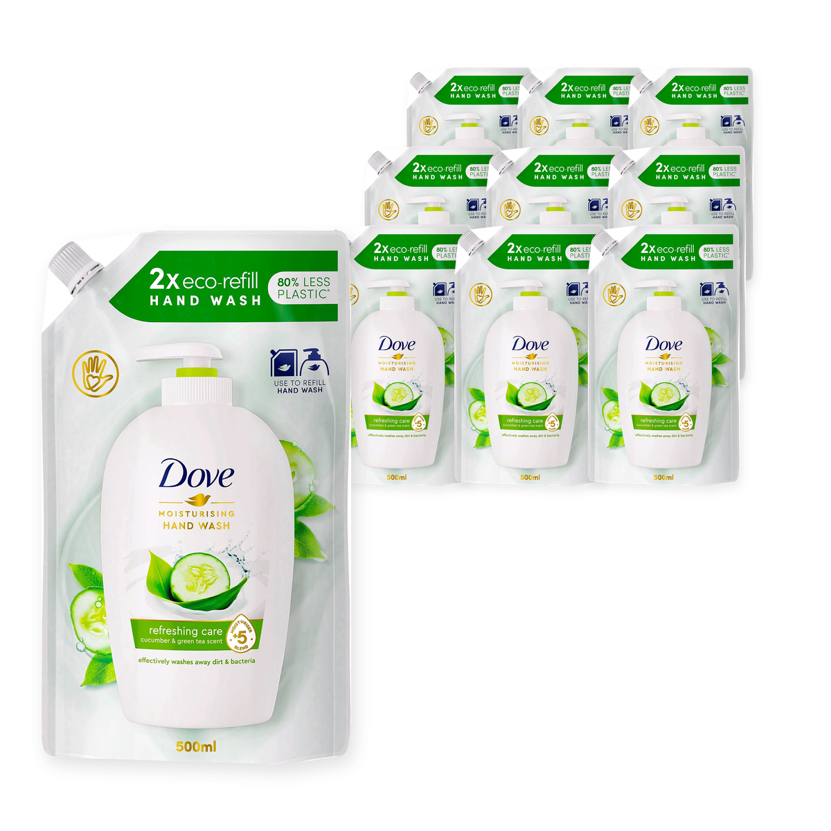 Dove Go Fresh Cucumber & Green Tea Liquid Hand Wash Refill 500ML (Case of 10) – case pack
