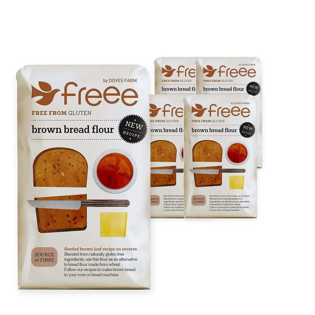 Doves Farm Brown Bread Flour 1KG (Case of 5) – case pack