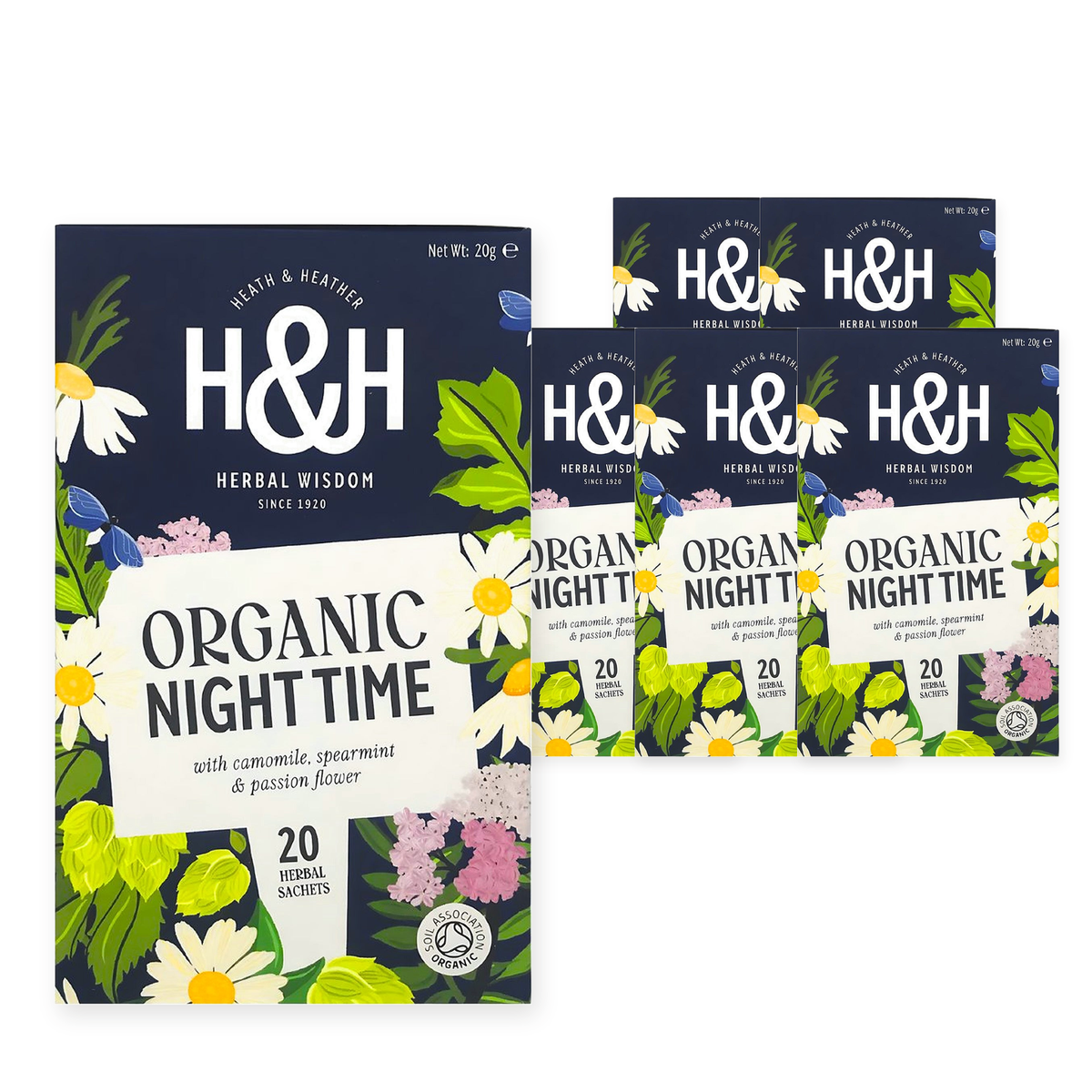 H&H Organic Night Time Tea - 20 Tea Bags (Case of 6) – case pack