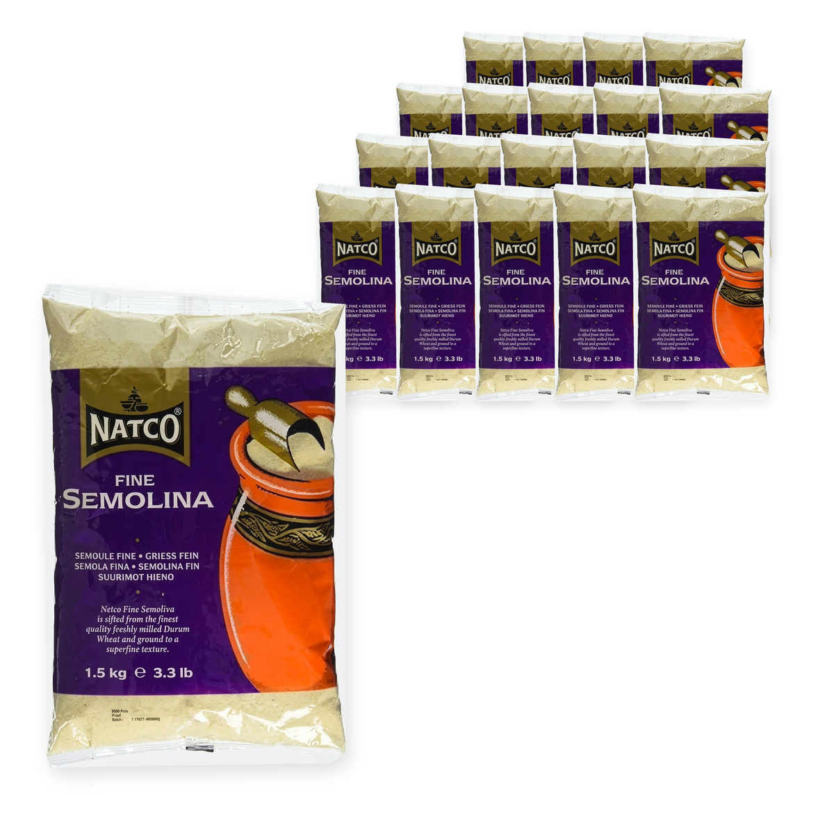 Natco Semolina Fine 500G (Case of 20) – case pack