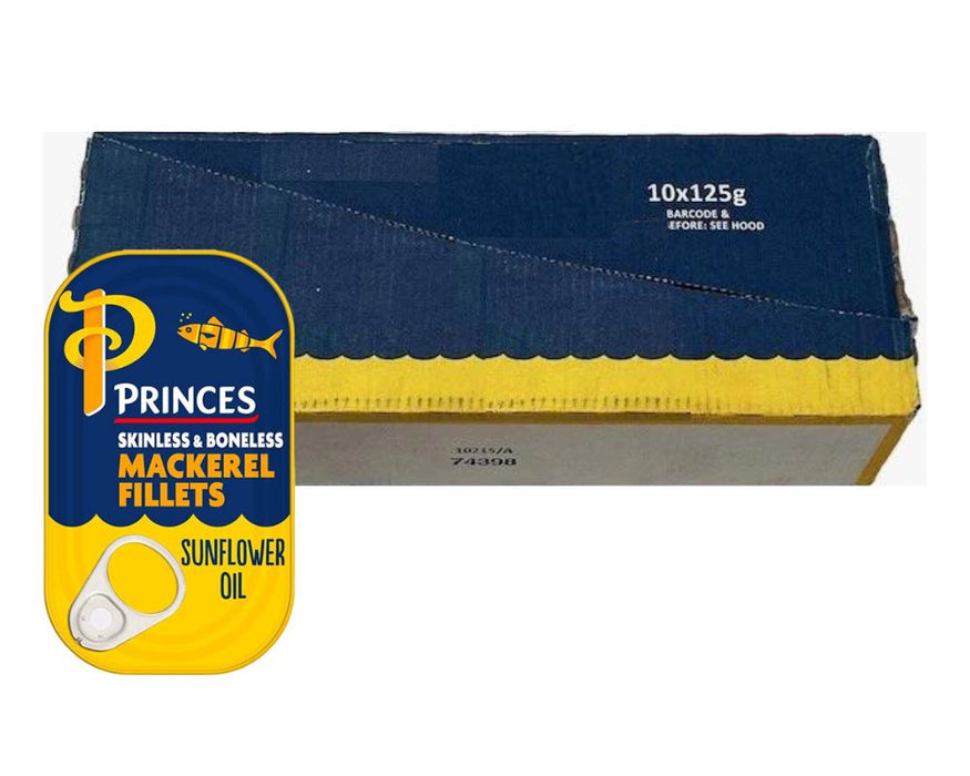 Princes Mackerel Fillets in Sunflower Oil Tin 125G (Case of 10)