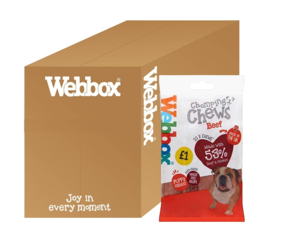 Webbox Chomping Chews Beef 20 Pack (Case of 10)
