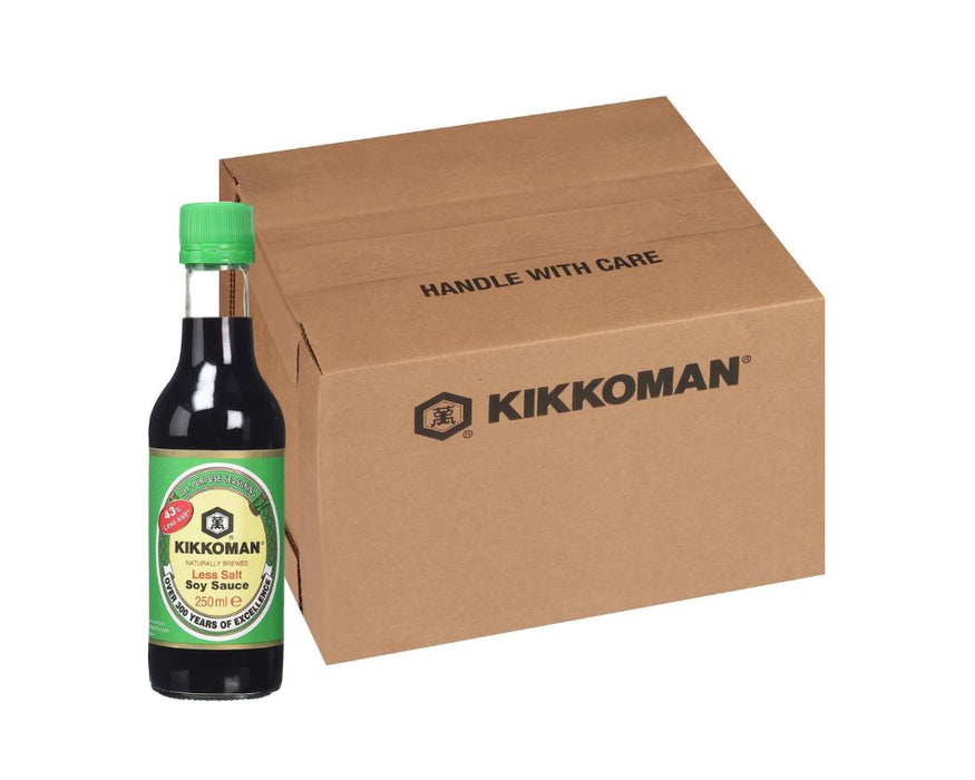 Kikkoman Less Salt Soy Sauce 250ML (Case of 6)