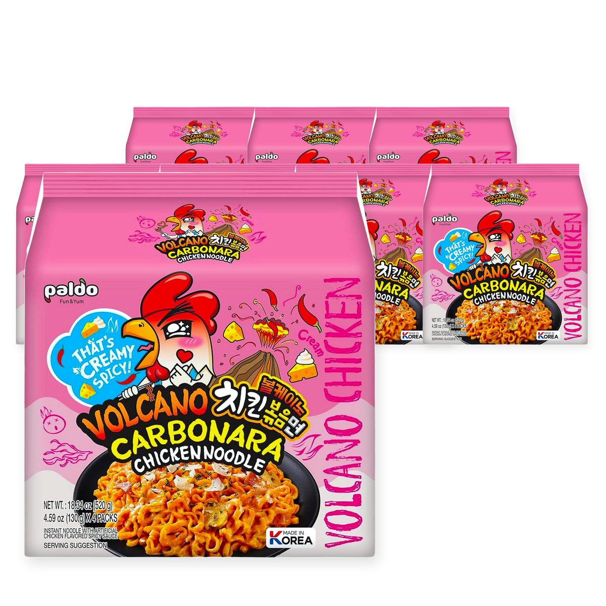Paldo Volcano Carbonara Chicken Noodle 130G (Case of 8) – case pack