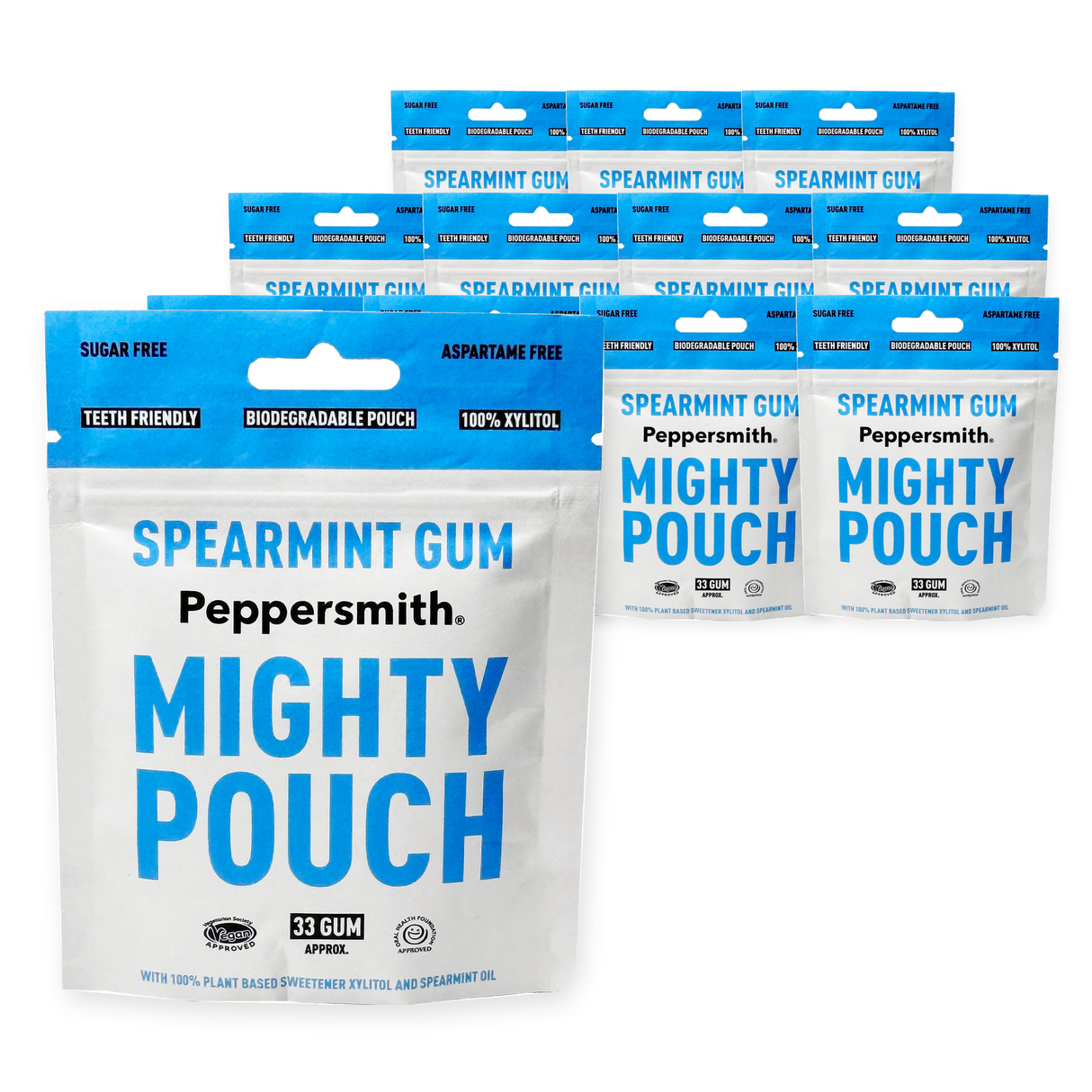 Peppersmith Pouch Spearmint Dental Chewing Gum 33 Gums (50G) (Case of 12) – case pack