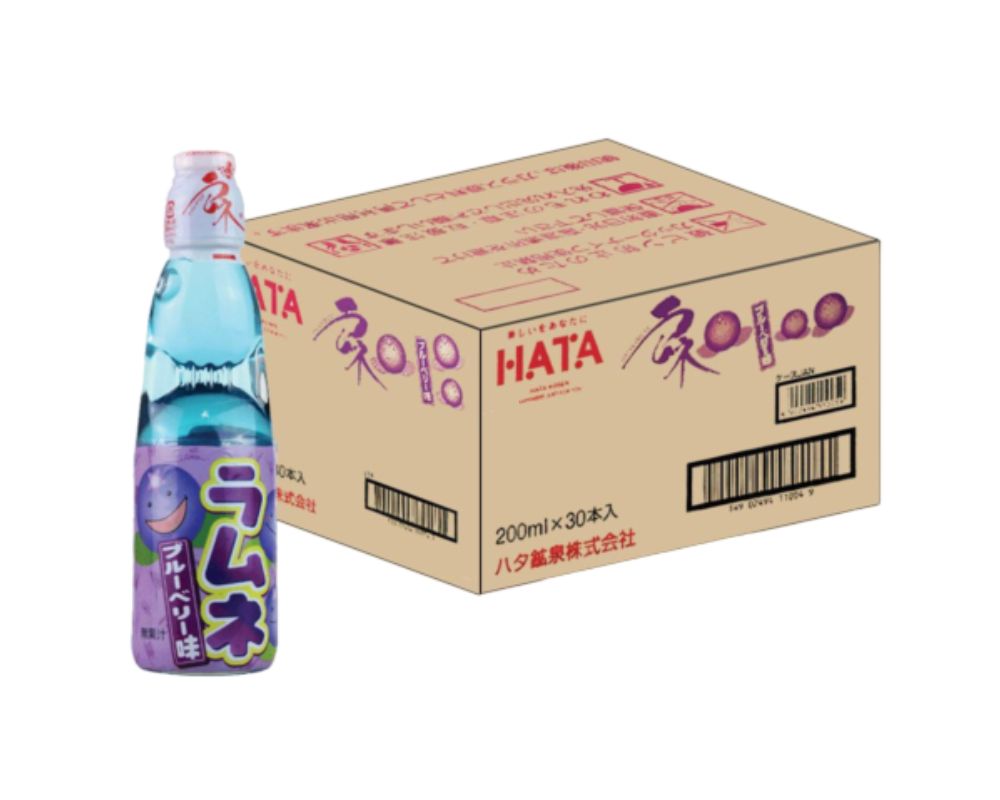 Hata Kosen Bottle Ramune Blueberry 200Ml (Case of 30)