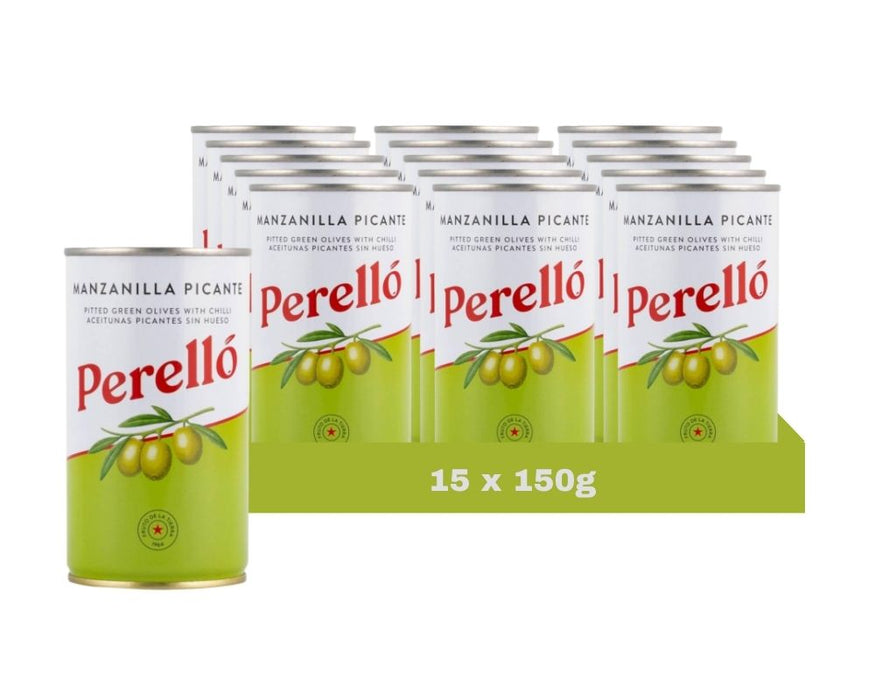 Perello Manzanilla Pitted Olives 150G (Case of 15)