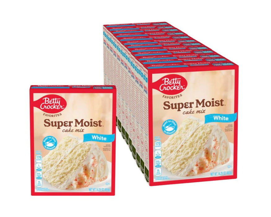 Betty Crocker Super Moist Cake Mix White 14.25 Oz (Case of 12)