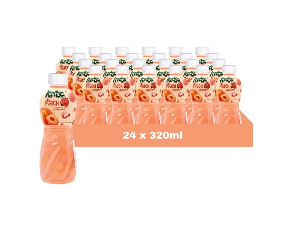 Kato Nata De Coco Peach Juice 320ML (Case of 24)