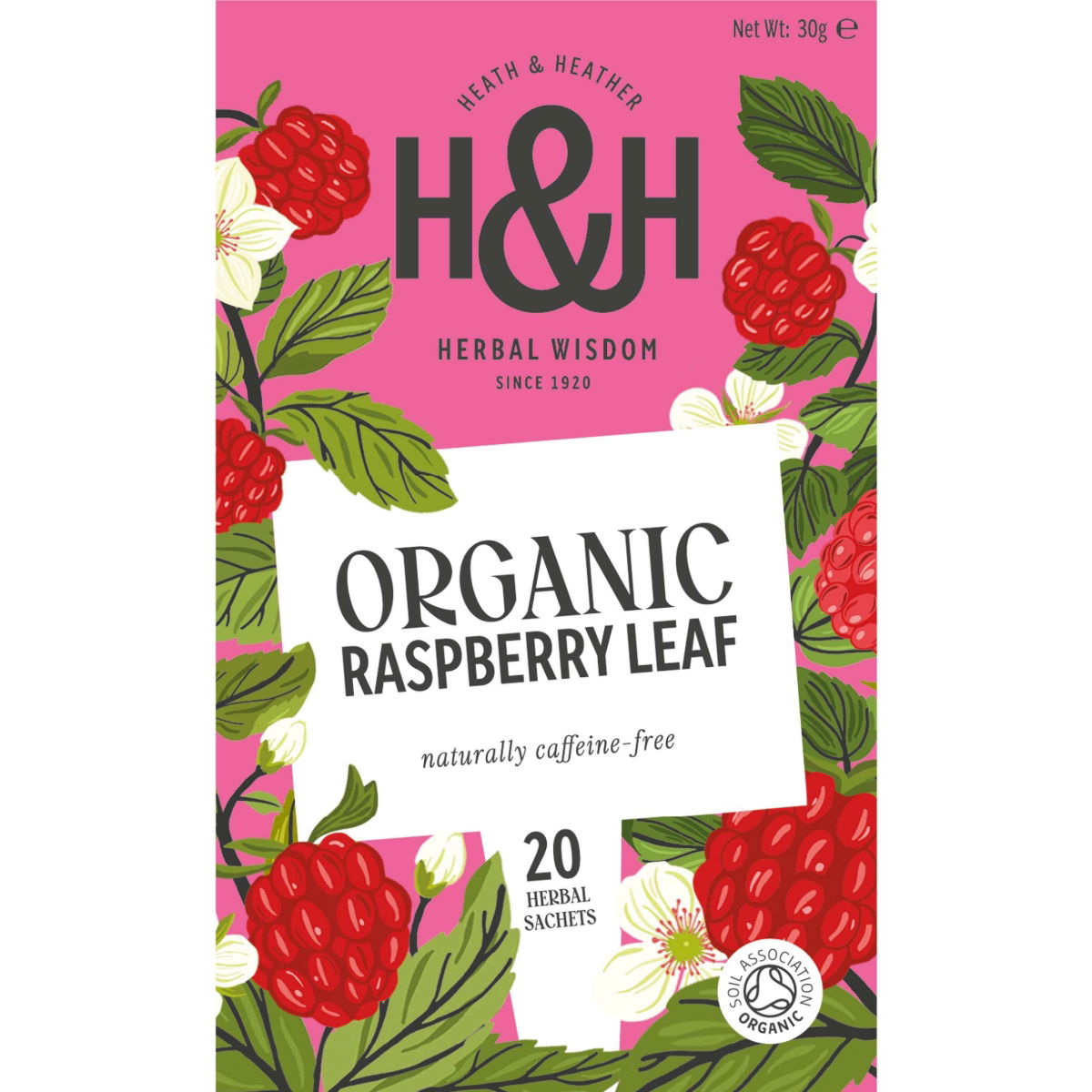 Heath & Heather Organic Raspberry Leaf 20 Tea Bags (Case of 6)