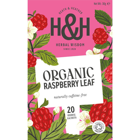 Heath & Heather Organic Raspberry Leaf 20 Tea Bags (Case of 6)