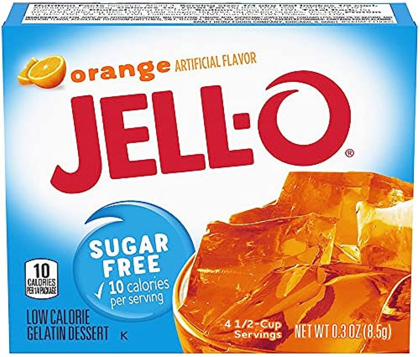 Jell-O Sugar Free Orange Gelatin 0.3oz (Case of 24)