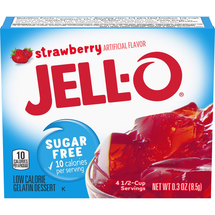 Jell-O Sugar Free Strawberry Gelatin 0.3oz (Case of 24)