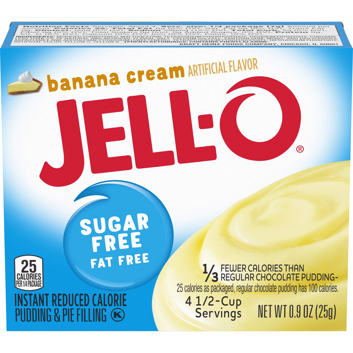 Jell-O Sugar Free Banana Cream Pudding Mix 0.9oz (Case of 24)
