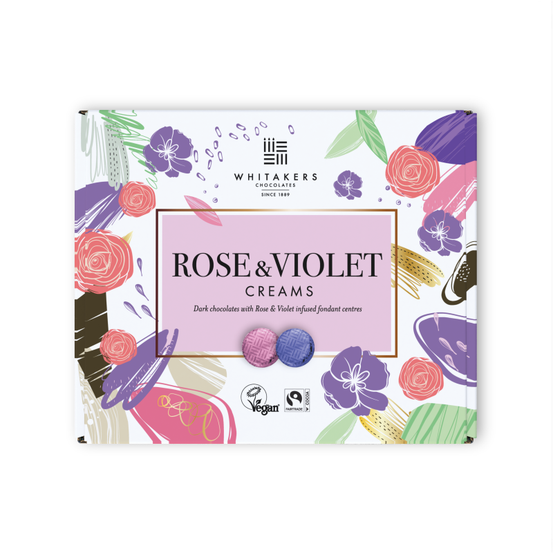 Whitakers Dark Chocolate Rose & Violet Fondant Creams 200G