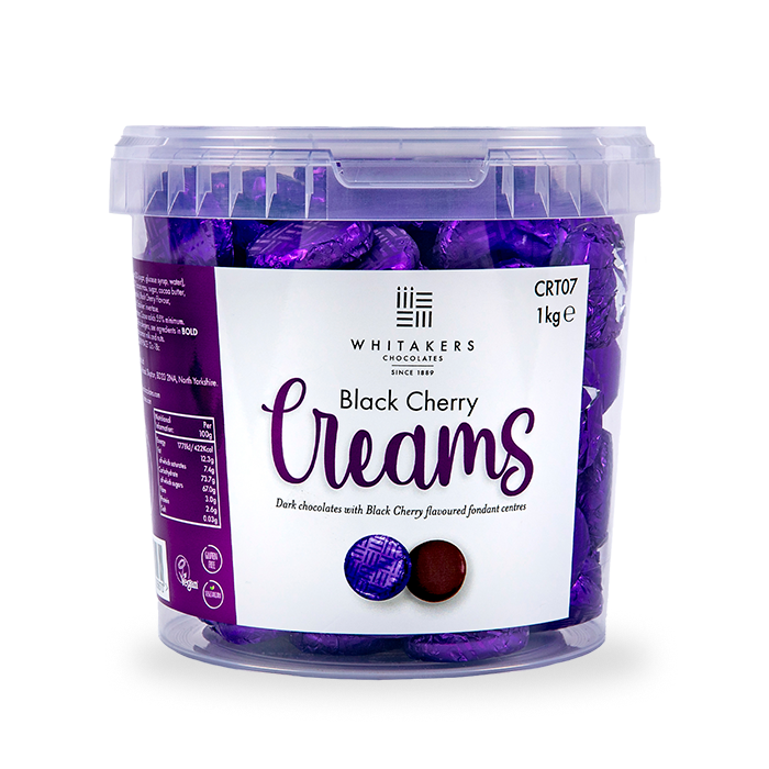 Whitakers Dark Chocolate Black Cherry Fondant Creams 1KG