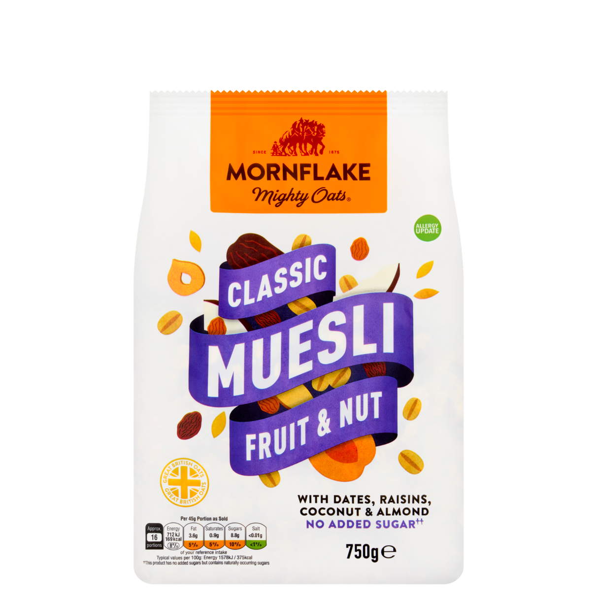 Mornflake Classic Muesli Fruit & Nut 750G