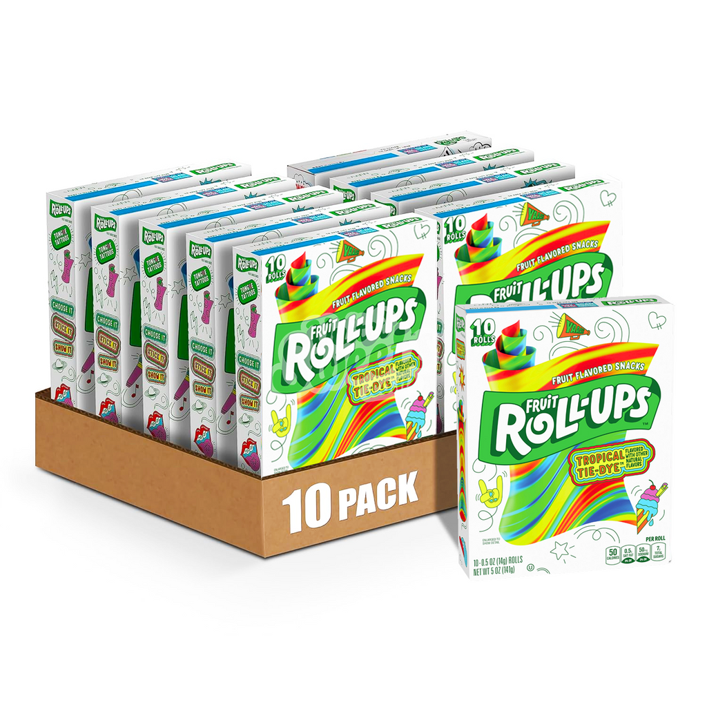 Fruit Roll-Ups Tropical Tie-Dye 10 Pack (Case of 10)