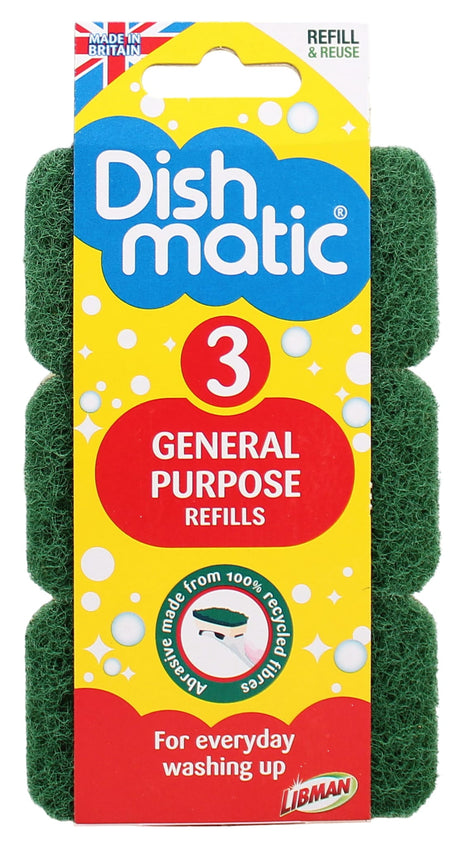 Dishmatic General Purpose Sponge Refills 3 Pack