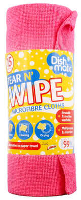 Dishmatic Tear N Wipe 15 Roll Assorted