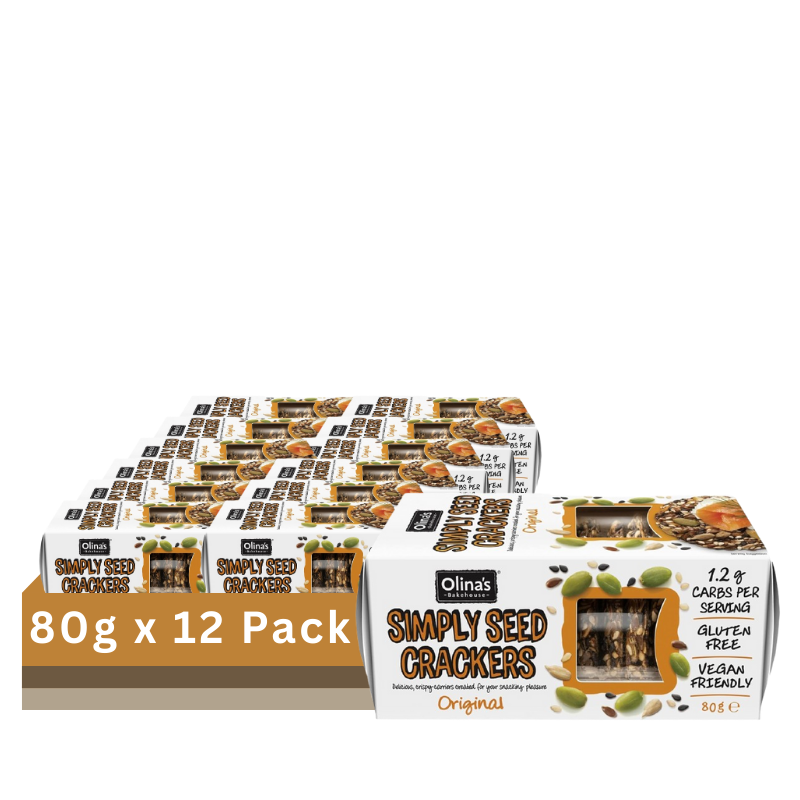 Olina's Gluten Free Simply Seed Crackers 'Original' 80G (Case of 12)