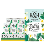 Heath & Heather Organic Camomile & Spearmint 20 Tea Bags (Case of 6)