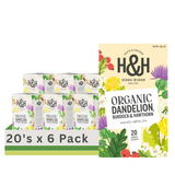 Heath & Heather Organic Dandelion Burdock & Hawthorn 20 Tea Bags (Case of 6)