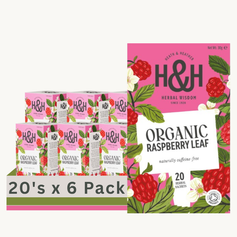 Heath & Heather Organic Raspberry Leaf 20 Tea Bags (Case of 6)