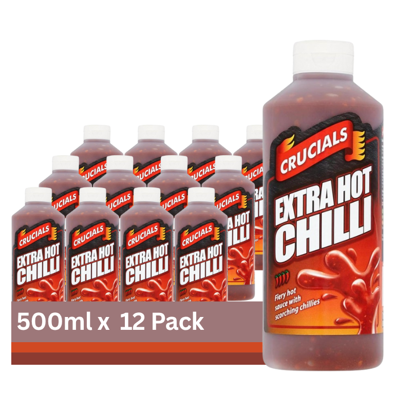 Crucials Extra Hot Chilli Squeezy Sauce 500Ml (Case of 12)
