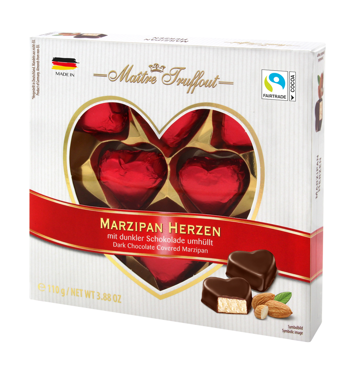 Maître Truffout Marzipan Hearts 110G (Case of 12)