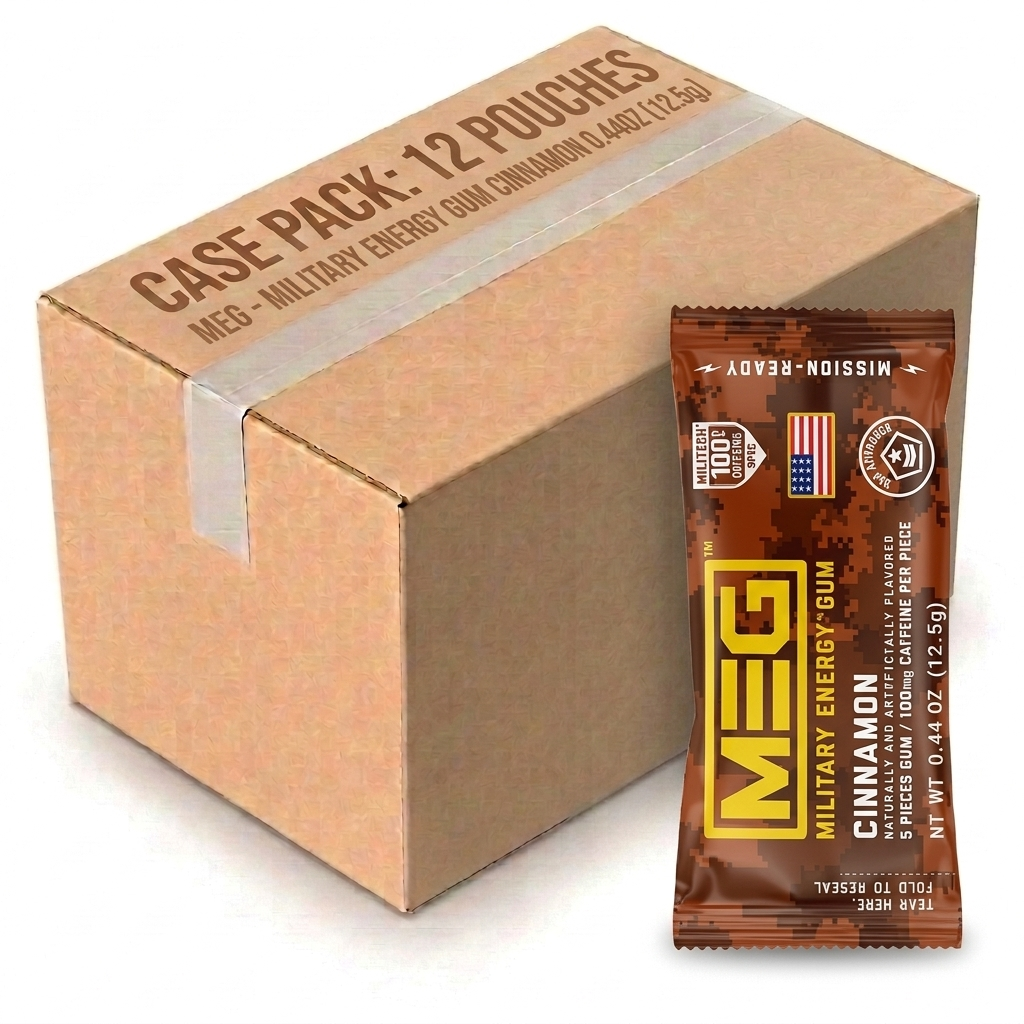 Military Energy Gum Pouch Cinnamon 0.44oz (12.5g) (Case of 12)
