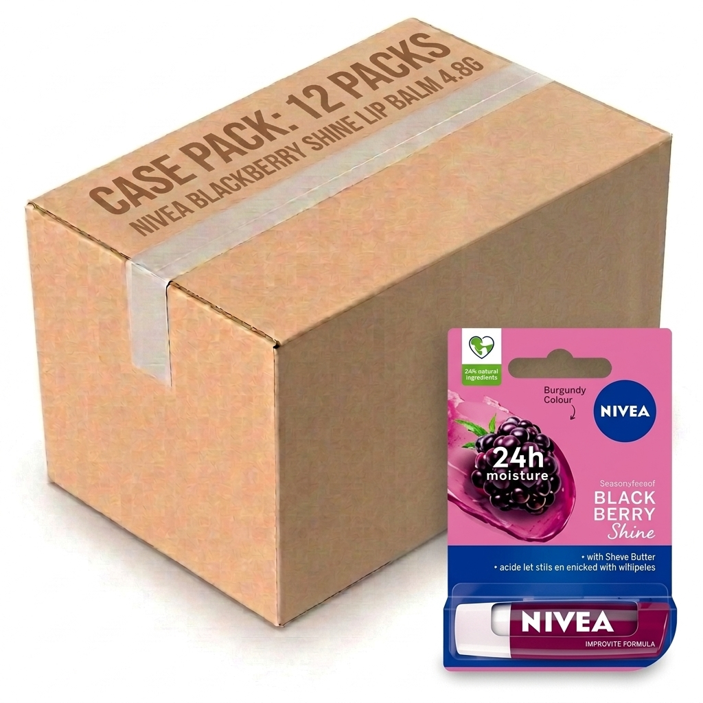 Nivea Blackberry Shine Lip Balm 4.8G (Case of 12)