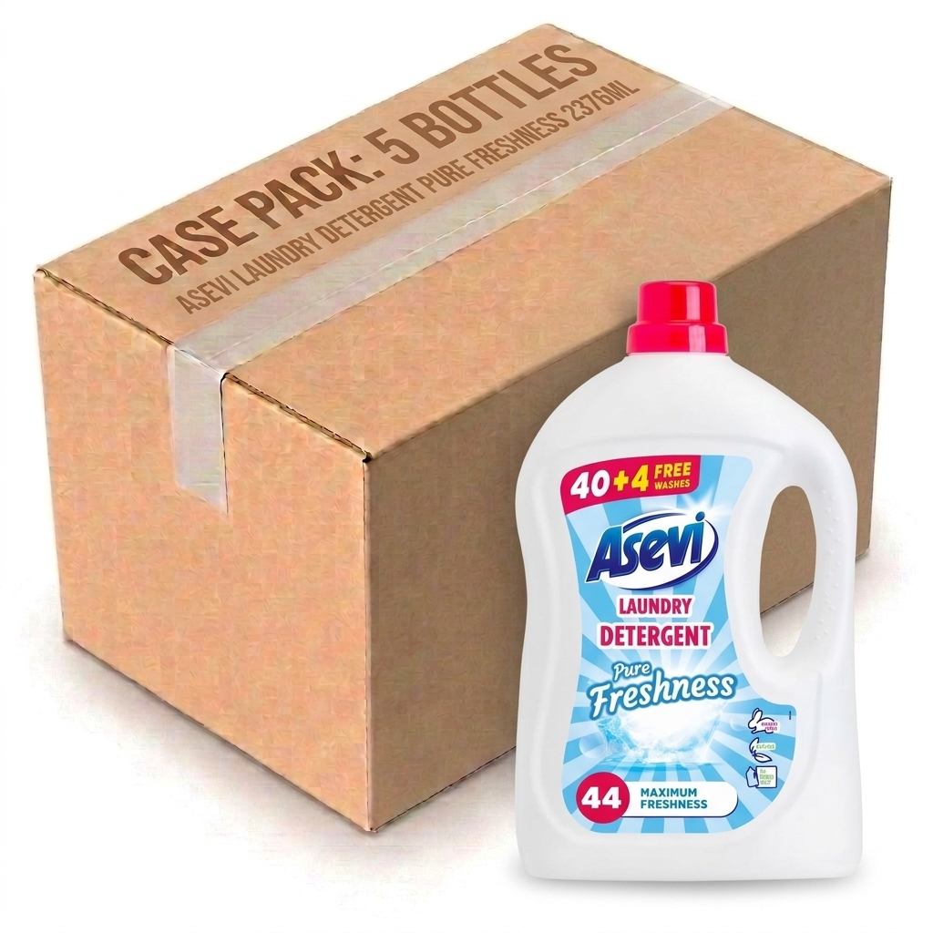 Asevi Liquid Laundry Detergent Pure Freshness (44 Wash) 2376ML (Case of 5)