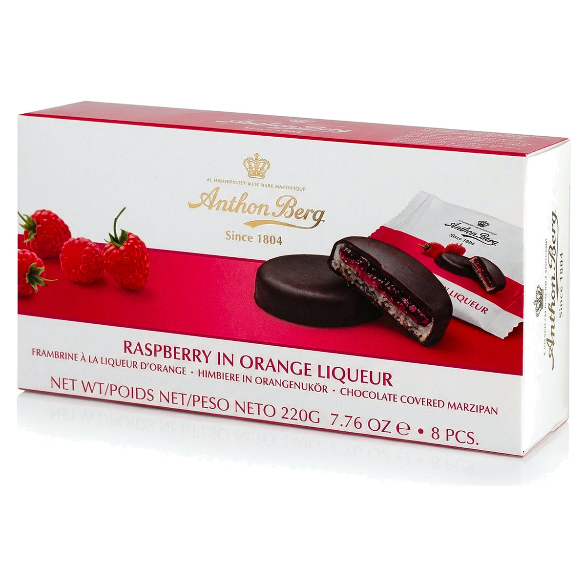 Anthon Berg Raspberry In Orange Marzipan 220G