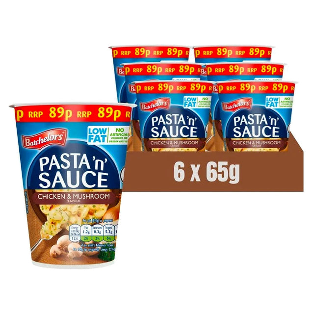 Bachelor's Pasta N Sauce Pot Chicken & Mushroom 65G (Case of 6)