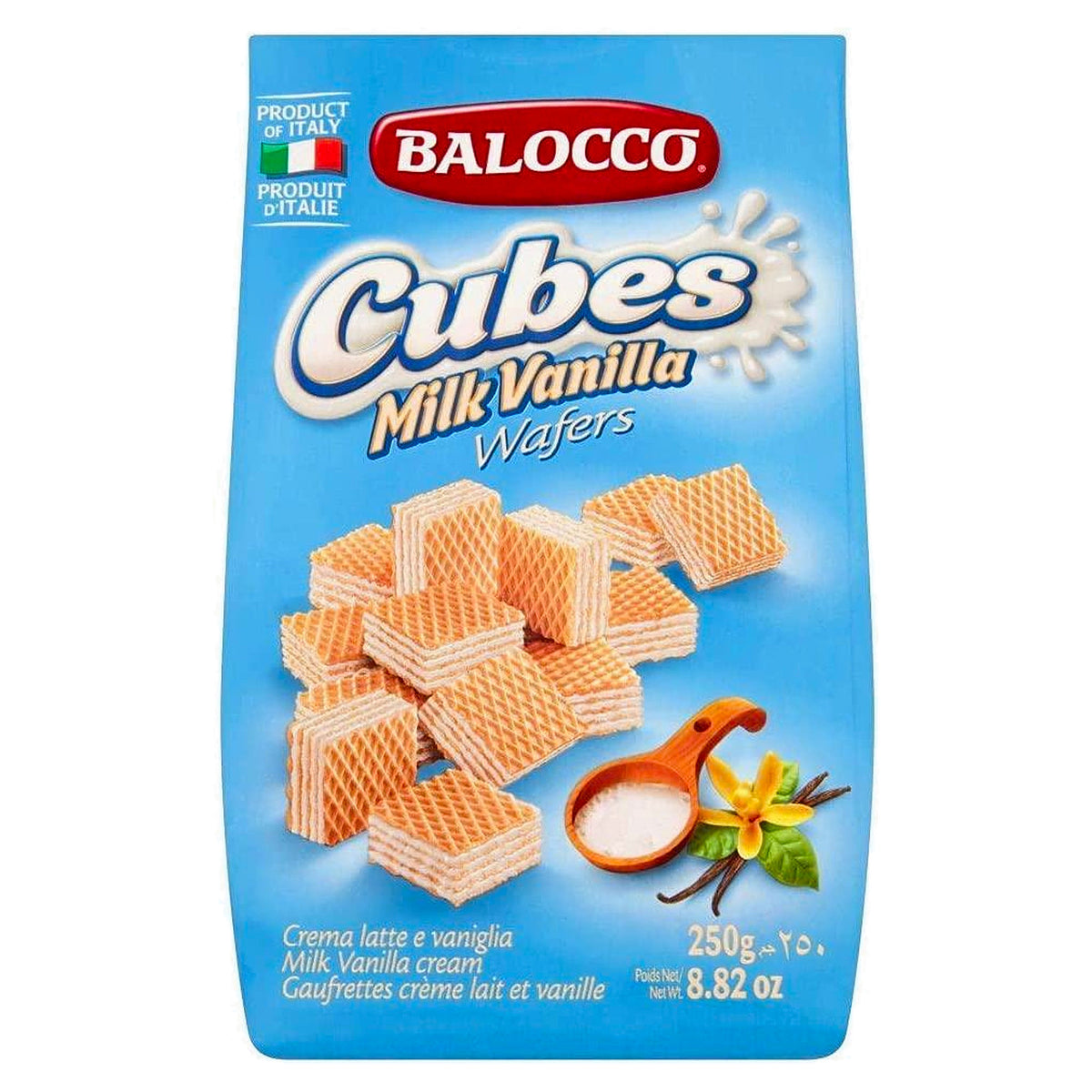 Balocco Wafers - Cubes Milk Vanilla 250G