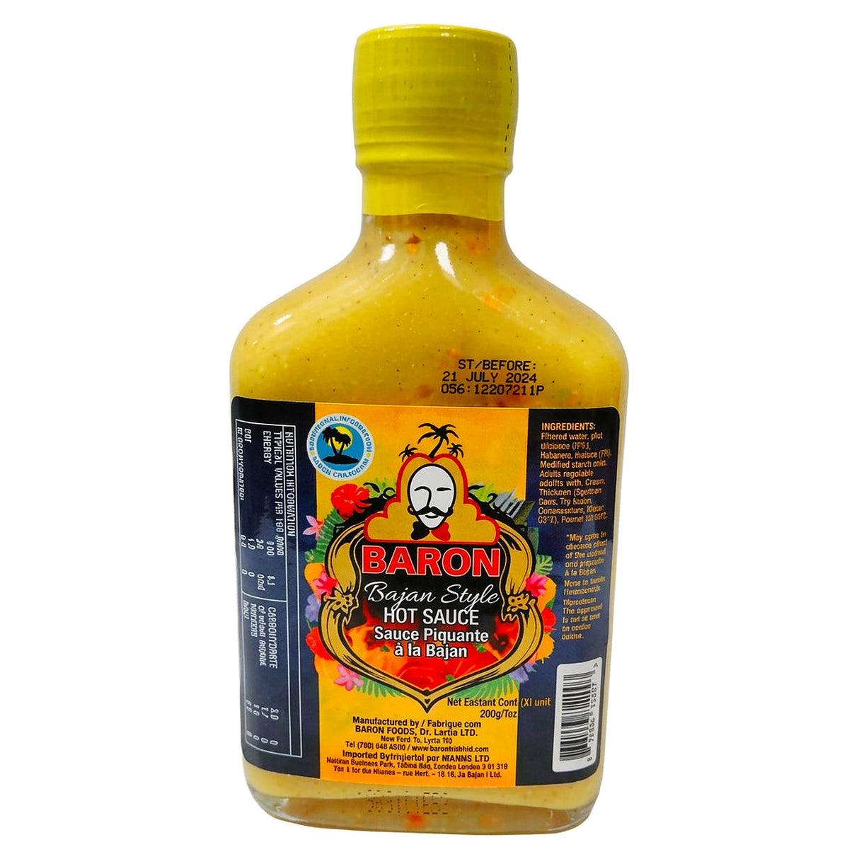 Baron Bajan Style Hot Sauce 200ML