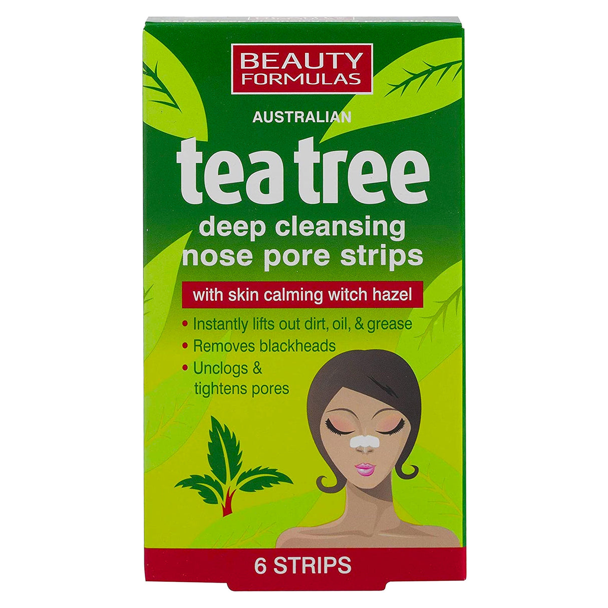 Beauty Formulas Tea Tree Nose Pore Strips 6s