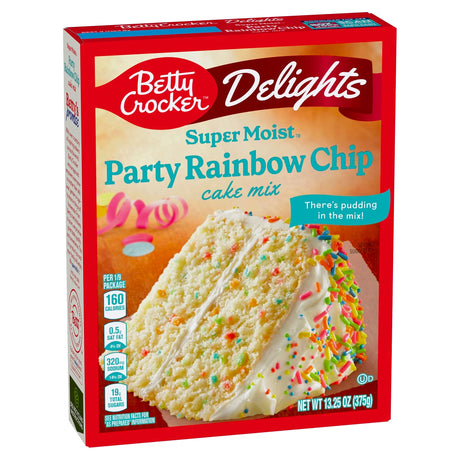 Betty Crocker Delights Super Moist Cake Mix Party Rainbow Chip 13.25 Oz