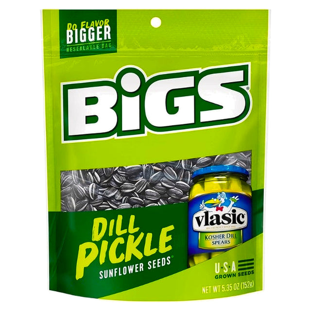 BIGS Sunflower Seeds Vlasic Dill Pickle Peg Bags 5.35oz