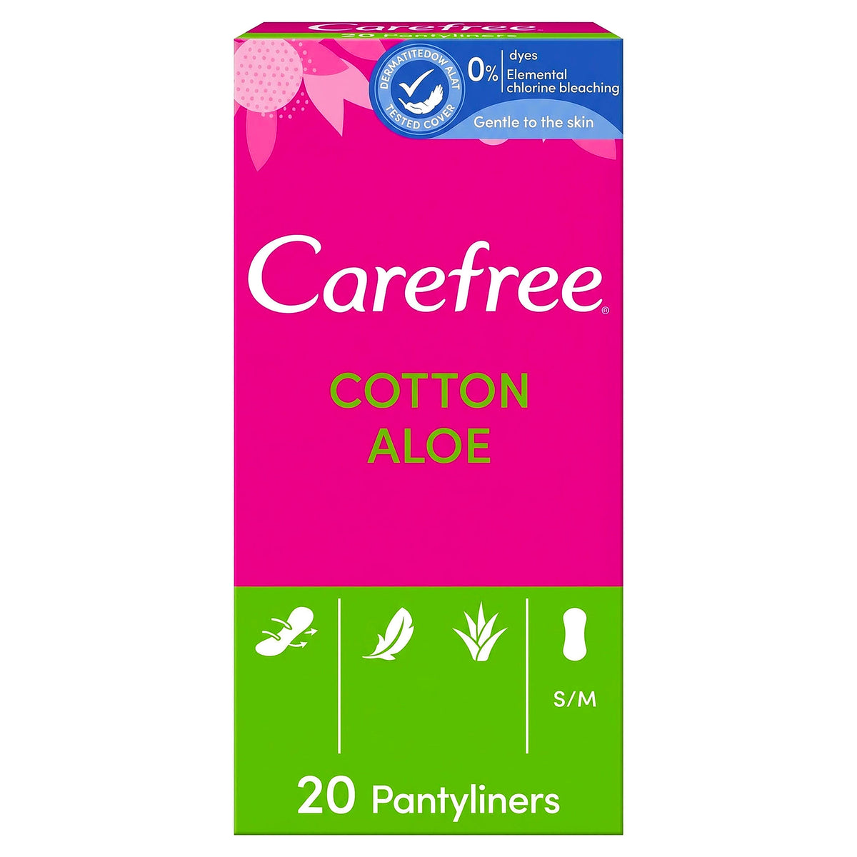 Carefree Breathable Pantyliners Aloe Vera 20S