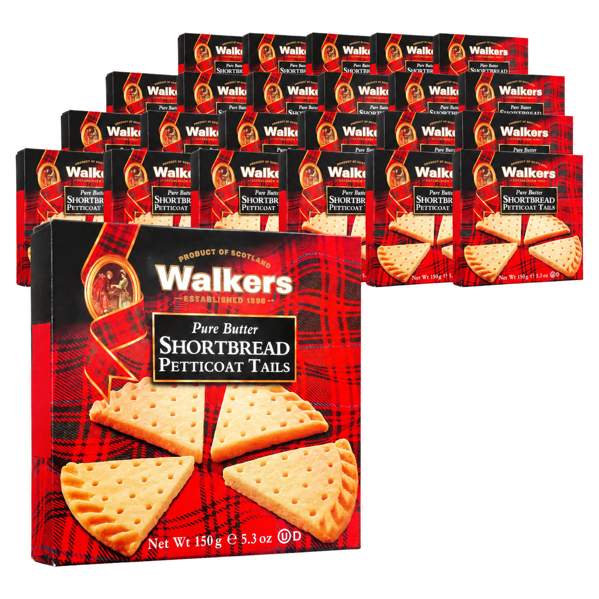 Walkers Pure Butter Shortbread Petticoat Tails - Carton 150G (Case of 24)