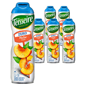 Teisseire Peach Syrup Cordial Sugarfree 60cl (Case of 6)