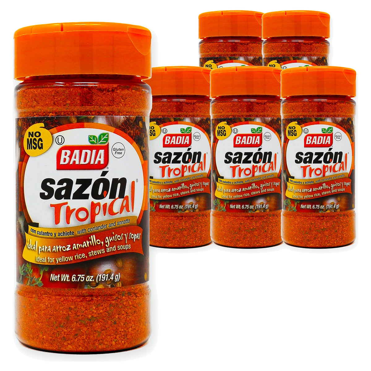 Badia Sazon Tropical With Coriander & Annato 191.4G (6.75oz) (Case of 6)