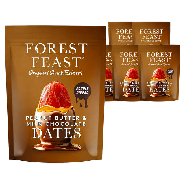 Forest Feast Belgian Milk Choc Peanut Butter Dates 140G (Case of 6)