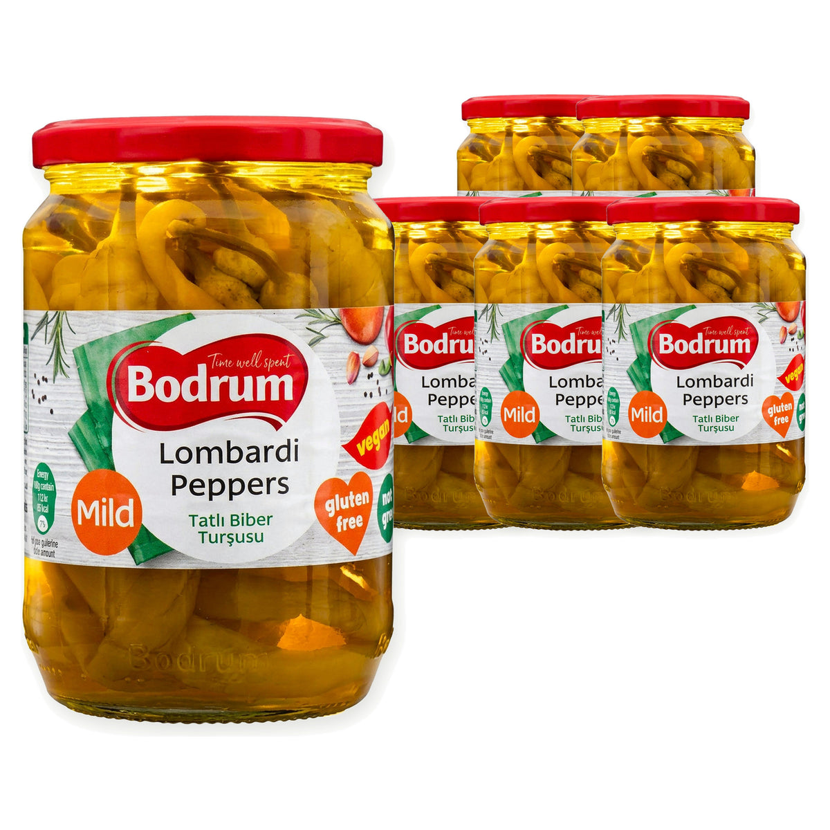 Bodrum Mild Pepper Pickles (Lombardi) 610G (Case of 6)