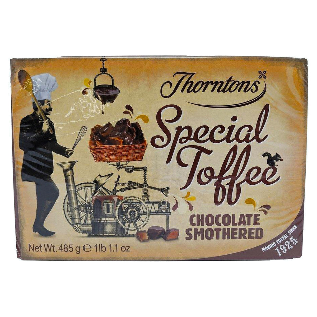 Thorntons Chocolate Smothered Special Toffee Box 485G