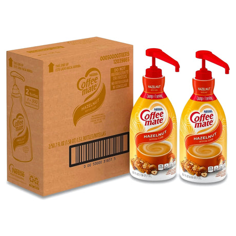 Coffee-Mate Liquid Coffee Creamer Hazelnut 1.5L Pump Bottle (Case of 2)