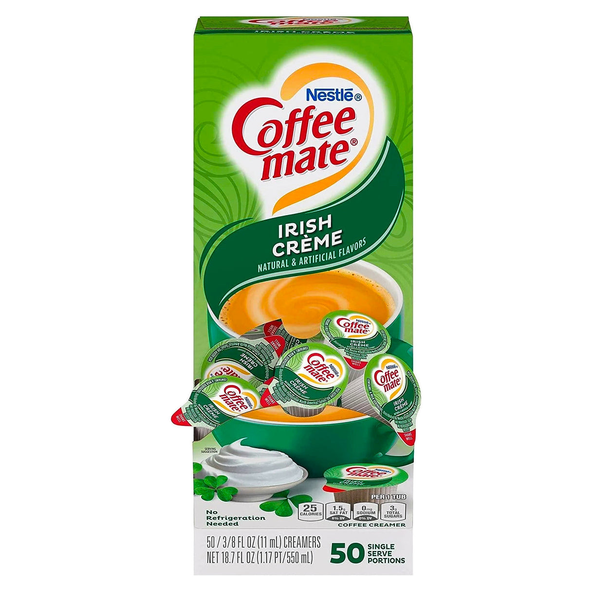 Coffee Mate Single Serve Creamers Irish Creme 0.375Oz X 50 **Expiry Mar 2025**